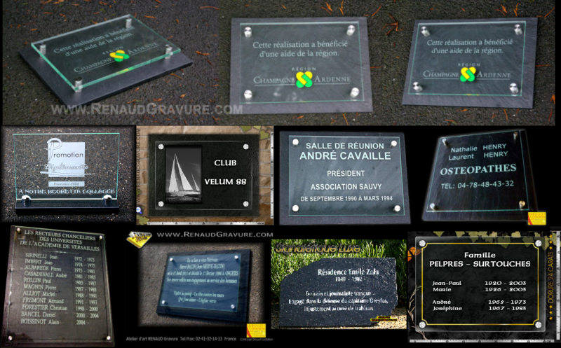 plaque de comm&eacute;moration ou plaques d'inauguration